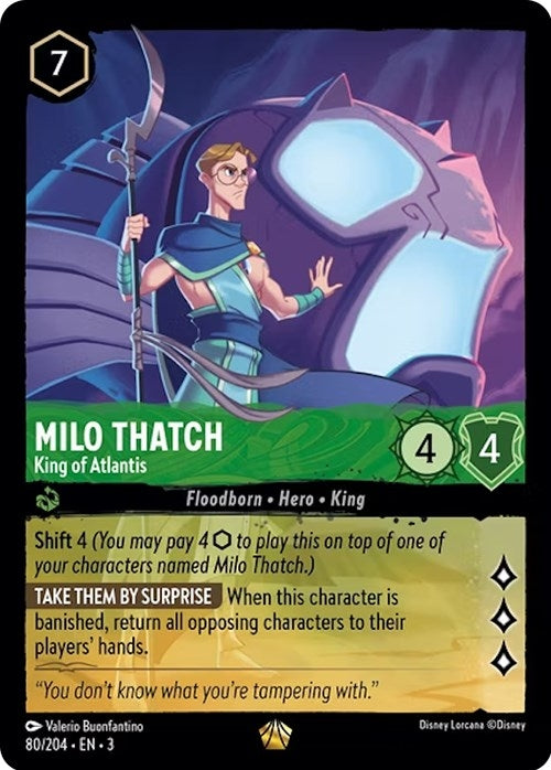 Milo Thatch - King of Atlantis (80) (3) - Disney Lorcana Single