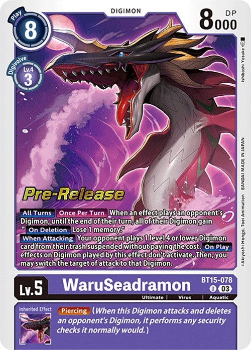 WaruSeadramon (15078) [BT15_PR] - Digimon Card Game Single