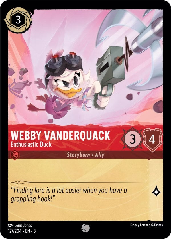 Webby Vanderquack - Enthusiastic Duck (127) (3) - Disney Lorcana Single