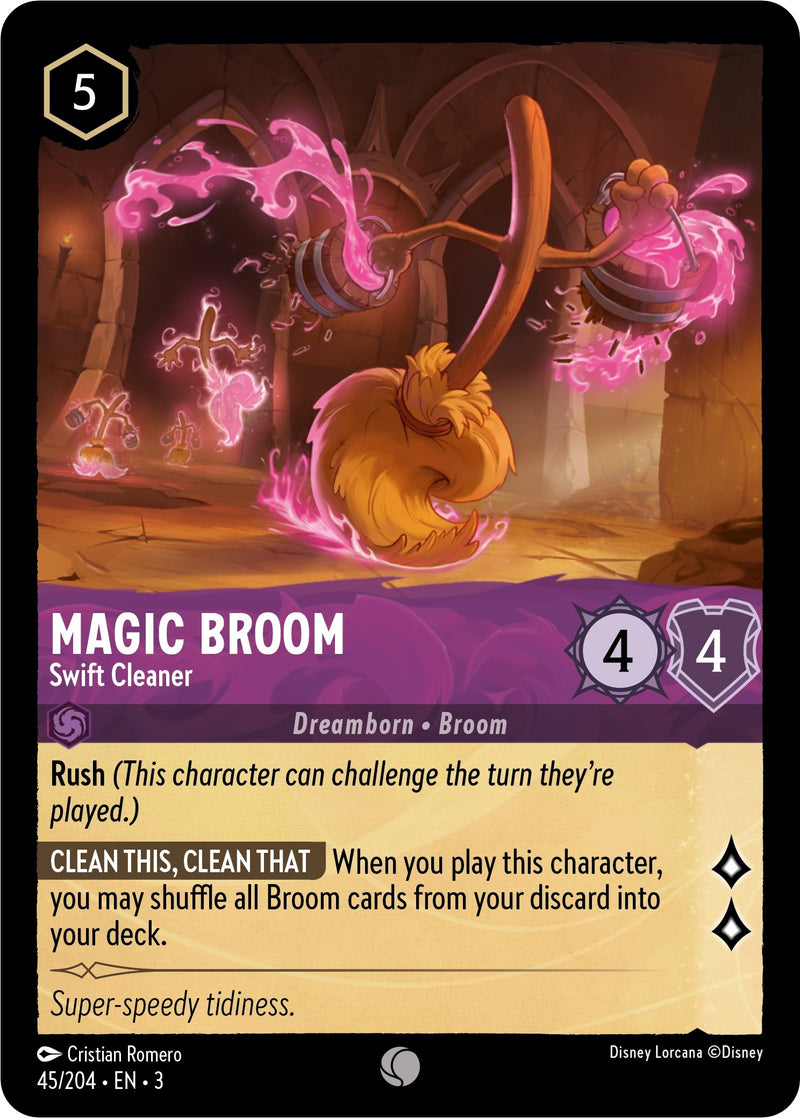 Magic Broom - Swift Cleaner (45) (3) - Disney Lorcana Single