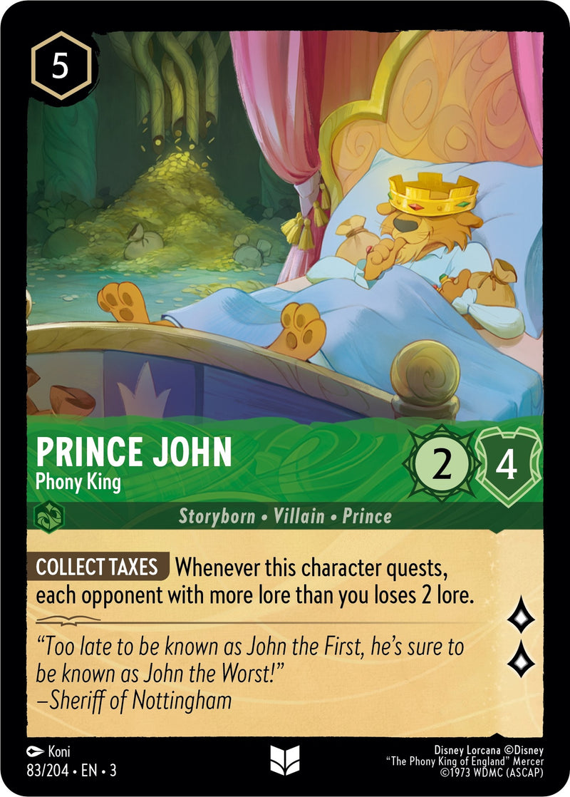 Prince John - Phony King (83) (3) - Disney Lorcana Single