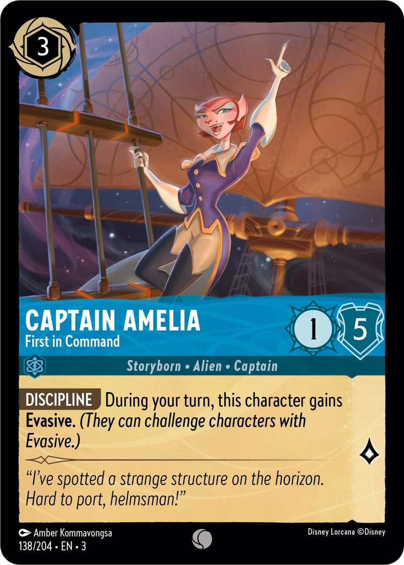 Captain Amelia - First in Command (138) (3) - Disney Lorcana Single