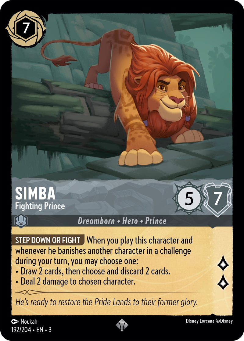 Simba - Fighting Prince (192) (3) - Disney Lorcana Single