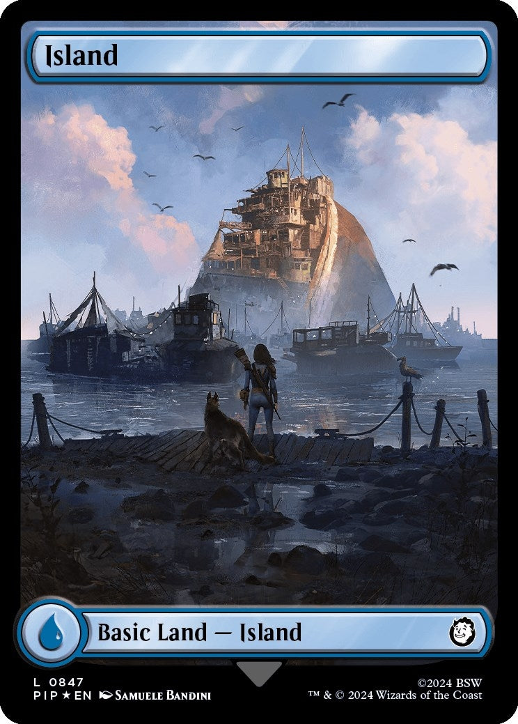 Island (0847) (Surge Foil) (847) [PIP] - MTG Single