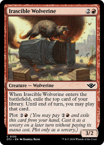 Irascible Wolverine (130) [Outlaws of Thunder Junction]