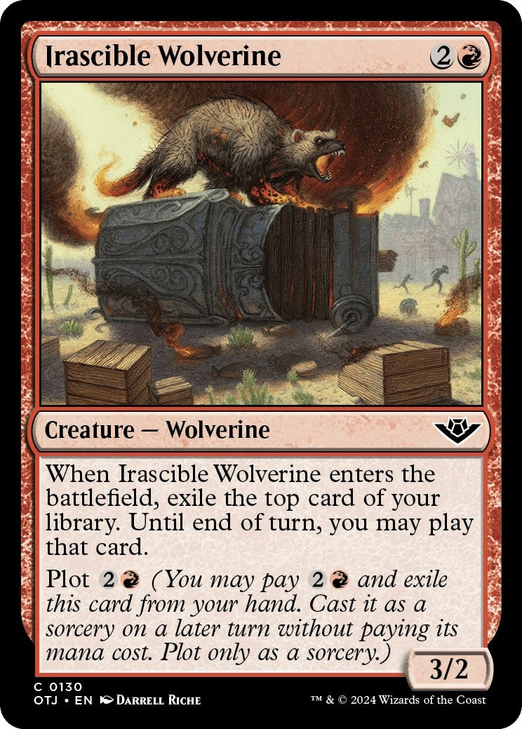 Irascible Wolverine (130) [Outlaws of Thunder Junction]
