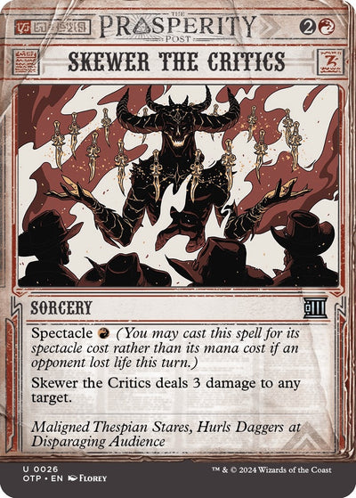 Skewer the Critics (26) [OTP]