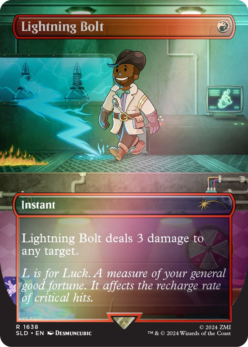 Lightning Bolt (1638) (Rainbow Foil) (1638) [SLD] - MTG Single