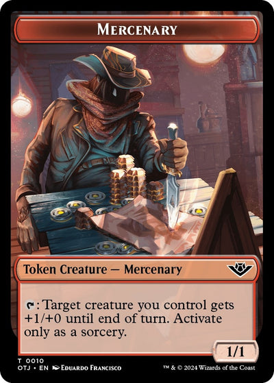Mercenary // Plot Double-Sided Token (10 // 20) [Outlaws of Thunder Junction]