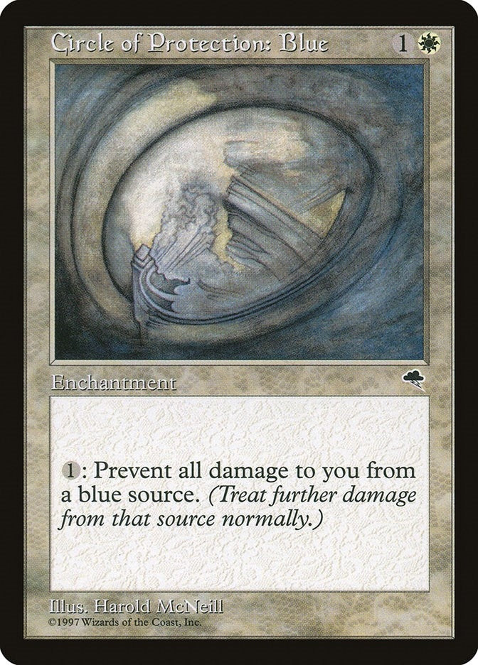 Circle of Protection: Blue (9) [TMP] - MTG Single