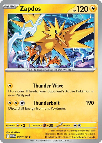 Zapdos (065/167) (SV06: Twilight Masquerade)