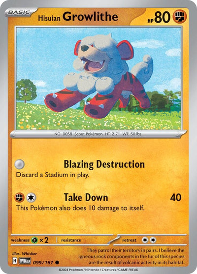 Hisuian Growlithe (099/167) (SV06: Twilight Masquerade)