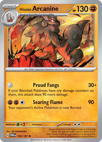 Hisuian Arcanine (100/167) (SV06: Twilight Masquerade)