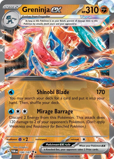 Greninja ex (106/167) (SV06: Twilight Masquerade)