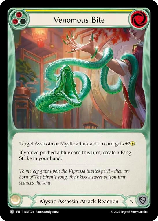 Venomous Bite (Yellow) (21) [MST] - Flesh and Blood TCG Single