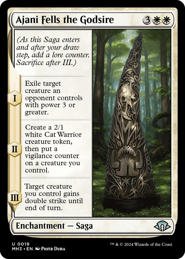 Ajani Fells the Godsire (19) [MH3] - MTG Single