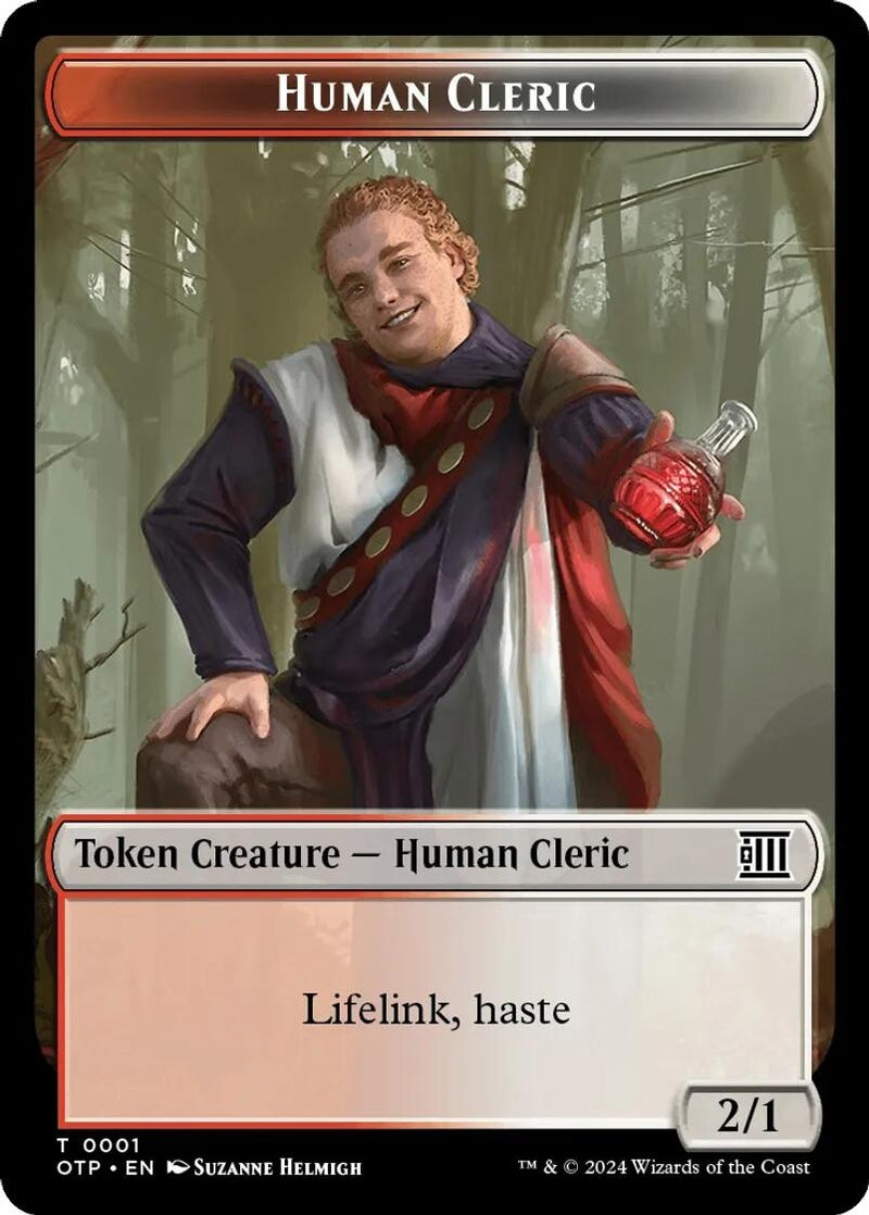 Human Cleric // Plot Double-Sided Token (0) [OTP] - MTG Single