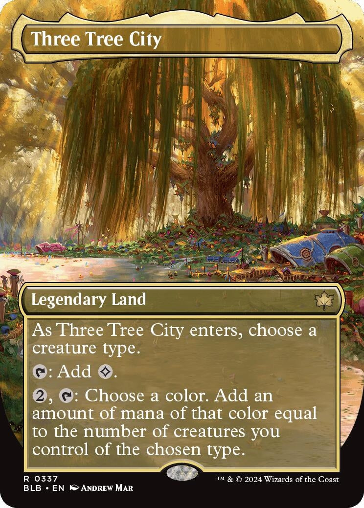 Three Tree City (Borderless) (0337) (337) [BLB] - MTG Single