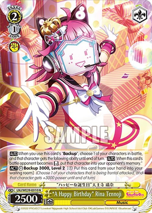 ’A Happy Birthday’ Rina Tennoji (39010) [LL] - Weiss Schwarz Single
