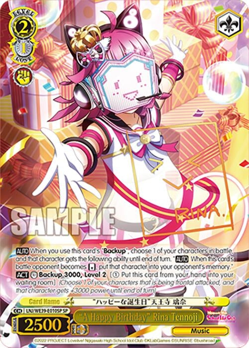 ’A Happy Birthday’ Rina Tennoji (SP) (39010) [LL] - Weiss Schwarz Single