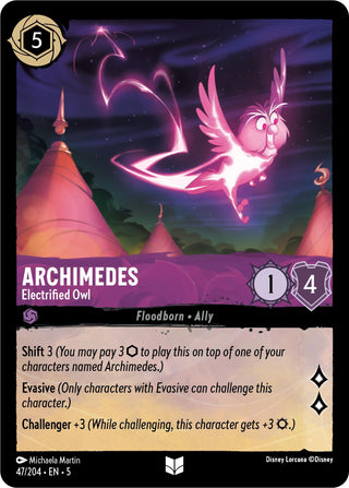 Archimedes - Electrified Owl (47) (5) - Disney Lorcana Single