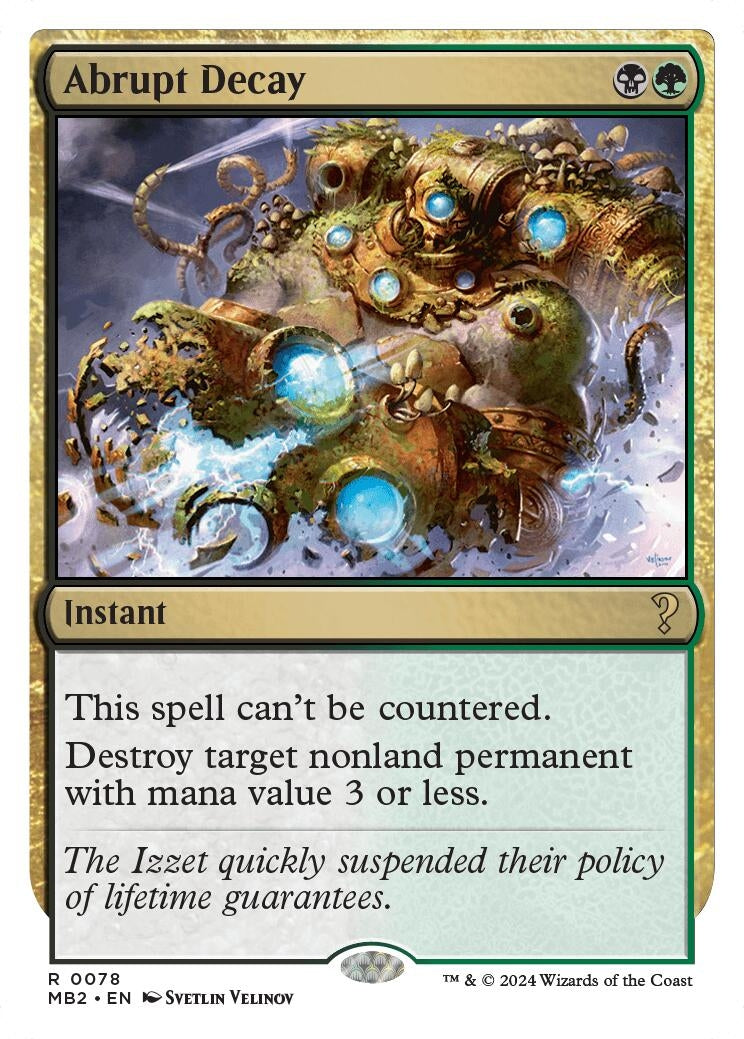 Abrupt Decay (White Border) (78) [MB2] - MTG Single