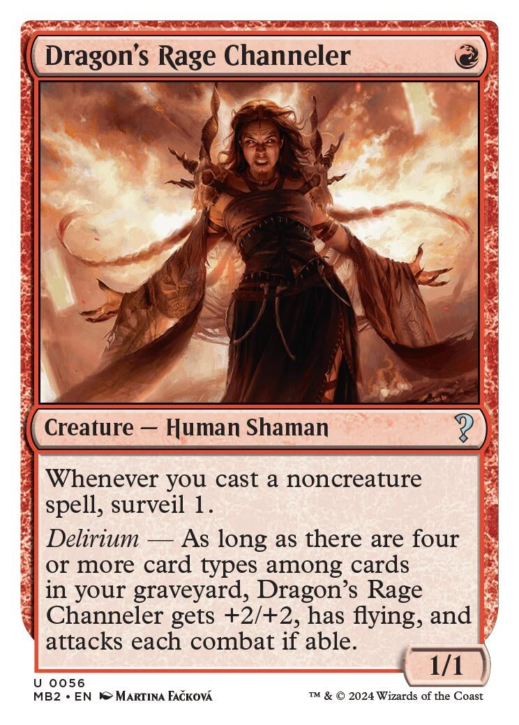 Dragon’s Rage Channeler (White Border) (56) [MB2] - MTG Single