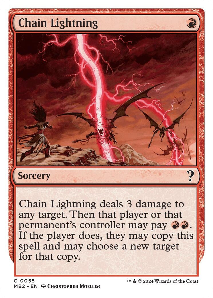 Chain Lightning (White Border) (55) [MB2] - MTG Single