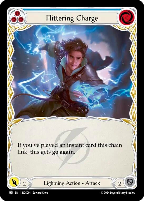 Flittering Charge (Blue) (91) [ROS] - Flesh and Blood TCG Single