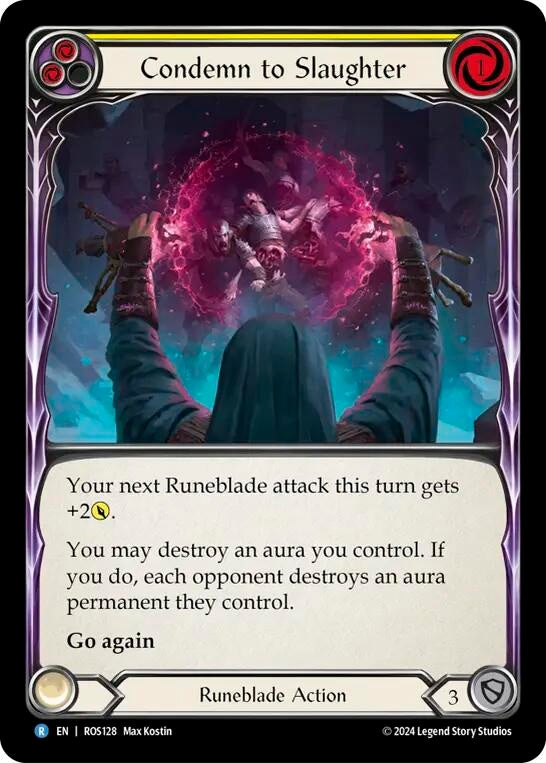 Condemn to Slaughter (Yellow) (128) [ROS] - Flesh and Blood TCG Single