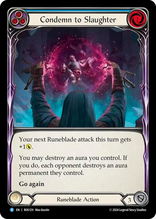 Condemn to Slaughter (Blue) (129) [ROS] - Flesh and Blood TCG Single