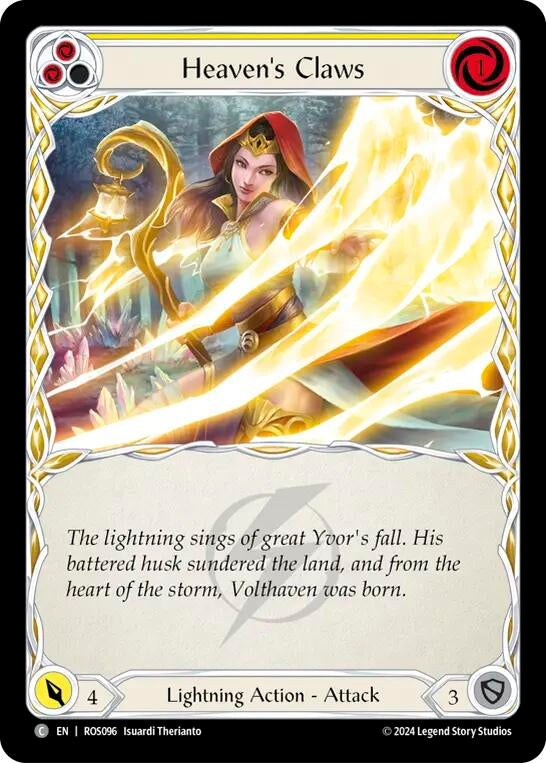 Heaven’s Claws (Yellow) (96) [ROS] - Flesh and Blood TCG Single