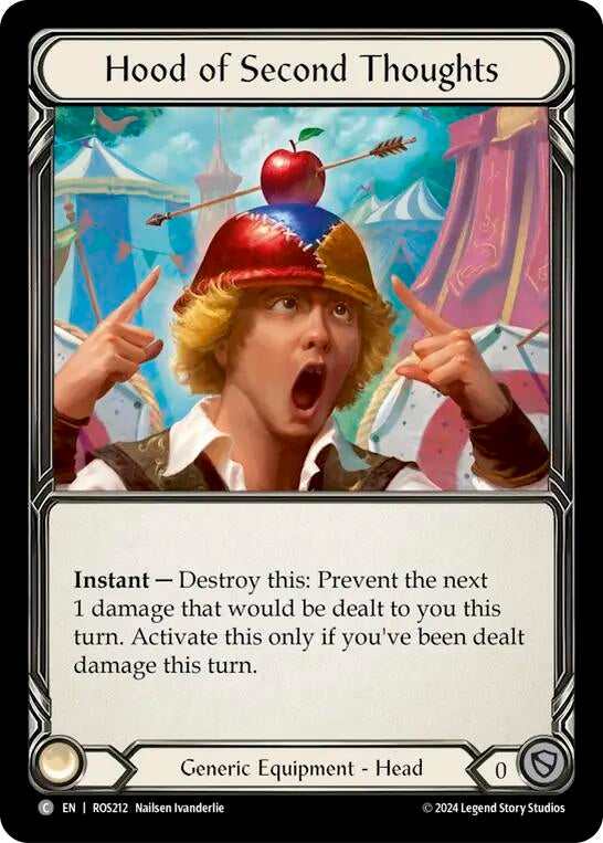 Hood of Second Thoughts (212) [ROS] - Flesh and Blood TCG Single