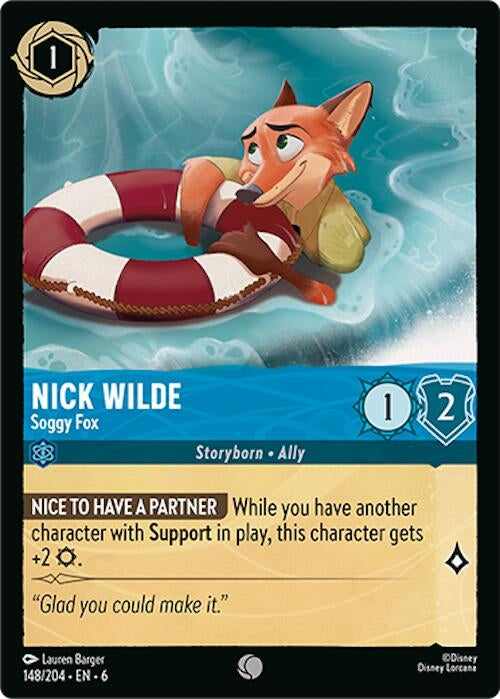 Nick Wilde - Soggy Fox (148) (6) - Disney Lorcana Single