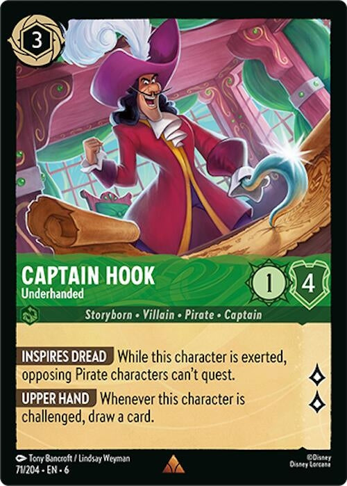 Captain Hook - Underhanded (71) (6) - Disney Lorcana Single