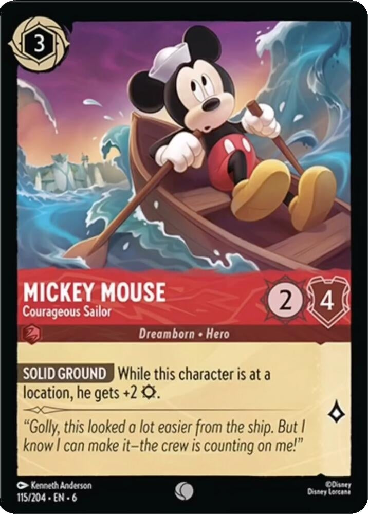 Mickey Mouse - Courageous Sailor (115) (6) - Disney Lorcana Single