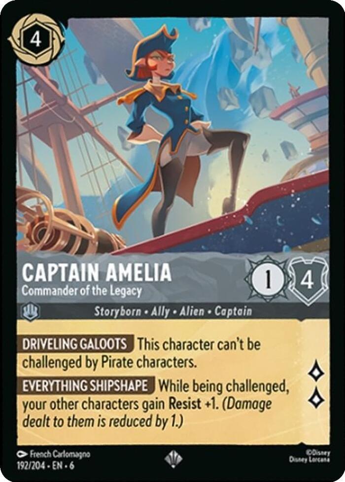 Captain Amelia - Commander of the Legacy (192) (6) - Disney Lorcana Single