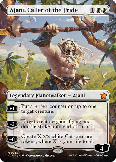 Ajani, Caller of the Pride (Borderless) (357) [FDN]