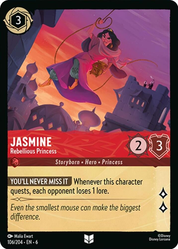 Jasmine - Rebellious Princess (106) (6) - Disney Lorcana Single