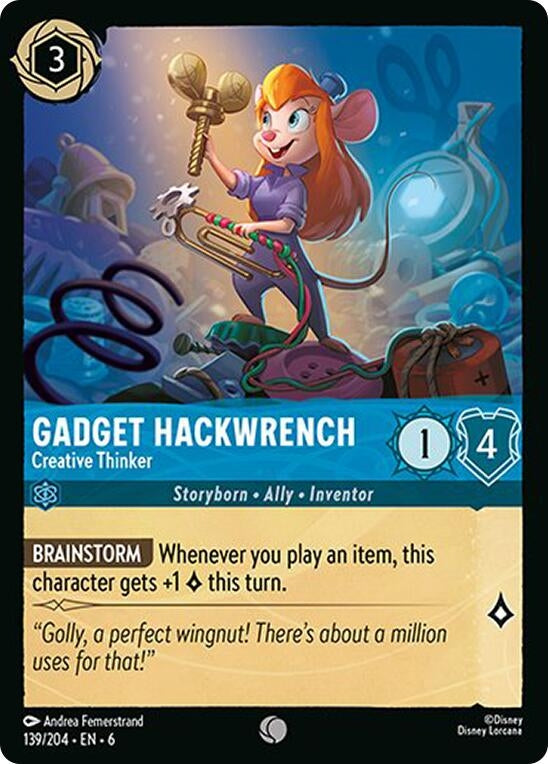 Gadget Hackwrench - Creative Thinker (139) (6) - Disney Lorcana Single