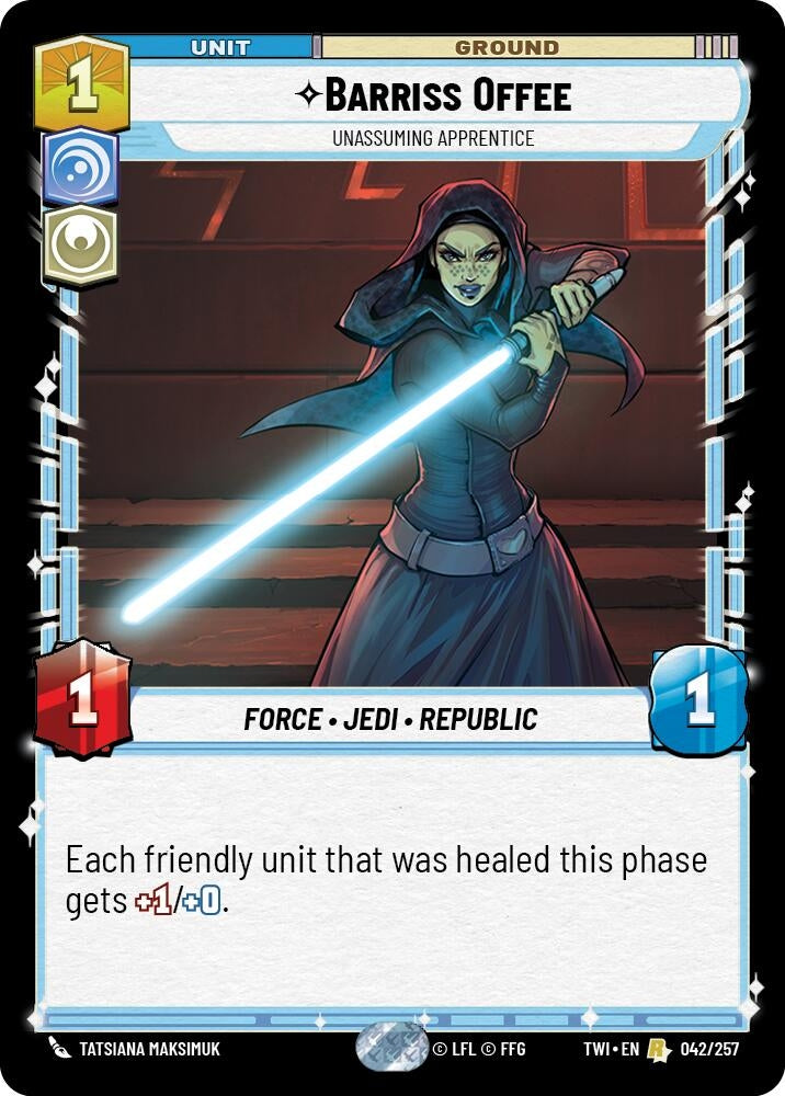 Barriss Offee - Unassuming Apprentice (42) (TOR) - Star Wars: Unlimited Single