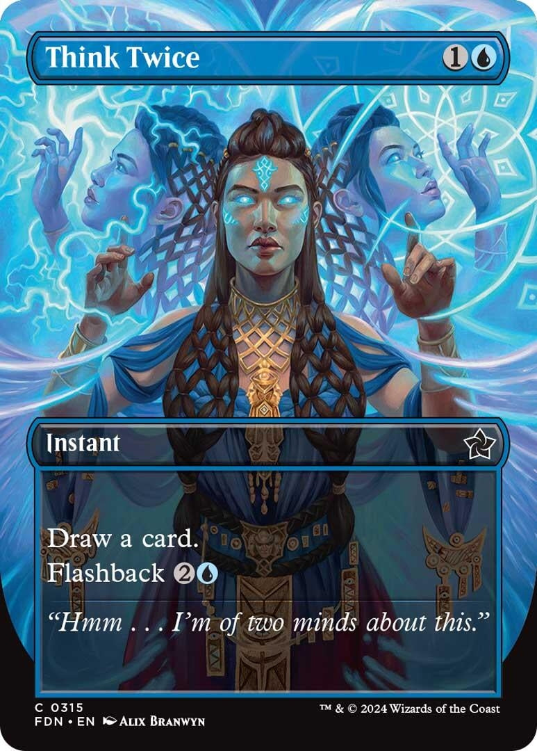 Think Twice (Borderless) (315) [FDN] - MTG Single