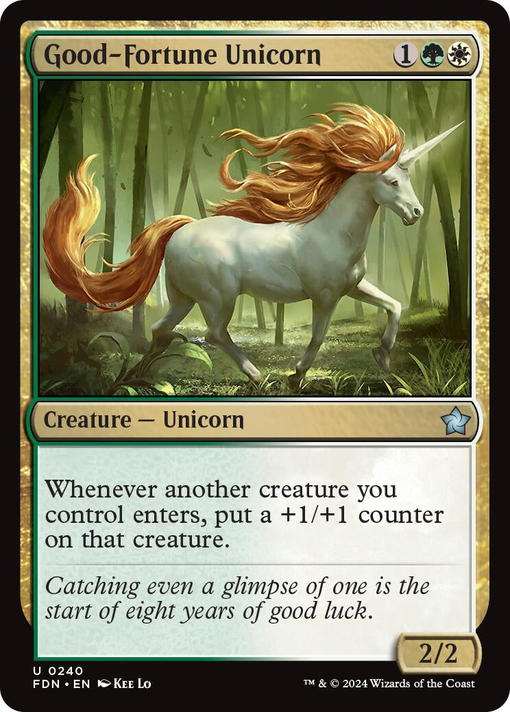 Good-Fortune Unicorn (240) [FDN] - MTG Single