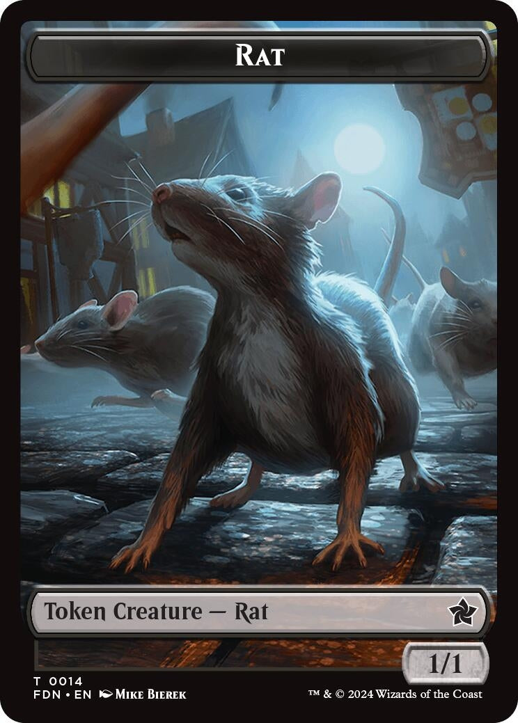 Rat // Zombie Double-Sided Token (14) [FDN] - MTG Single