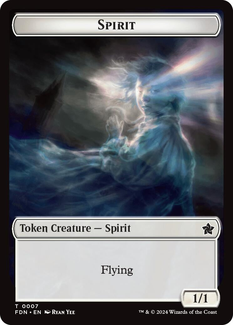 Spirit // Cat (0001) Doubled-Sided Token (1) [FDN] - MTG Single