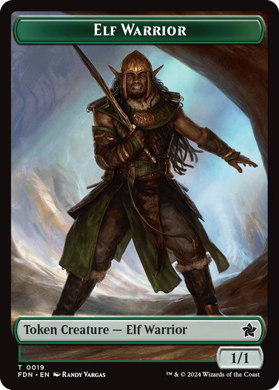 Elf Warrior // Raccoon Doubled-Sided Token (19) [FDN]