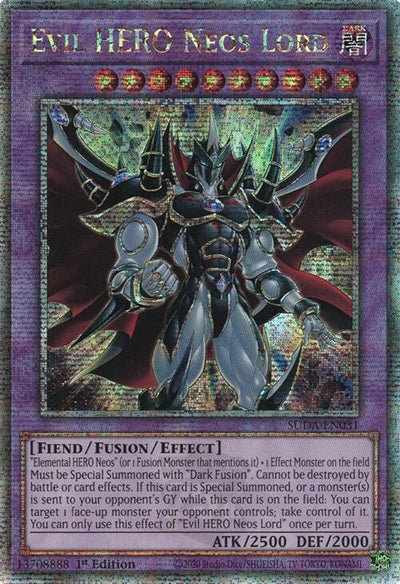 Evil HERO Neos Lord (Quarter Century Secret Rare) (SUDA-EN031) (Supreme Darkness)