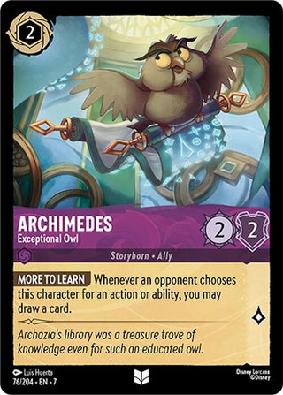 Image for Archimedes - Exceptional Owl (76/204) [Archazia's Island] - Disney Lorcana