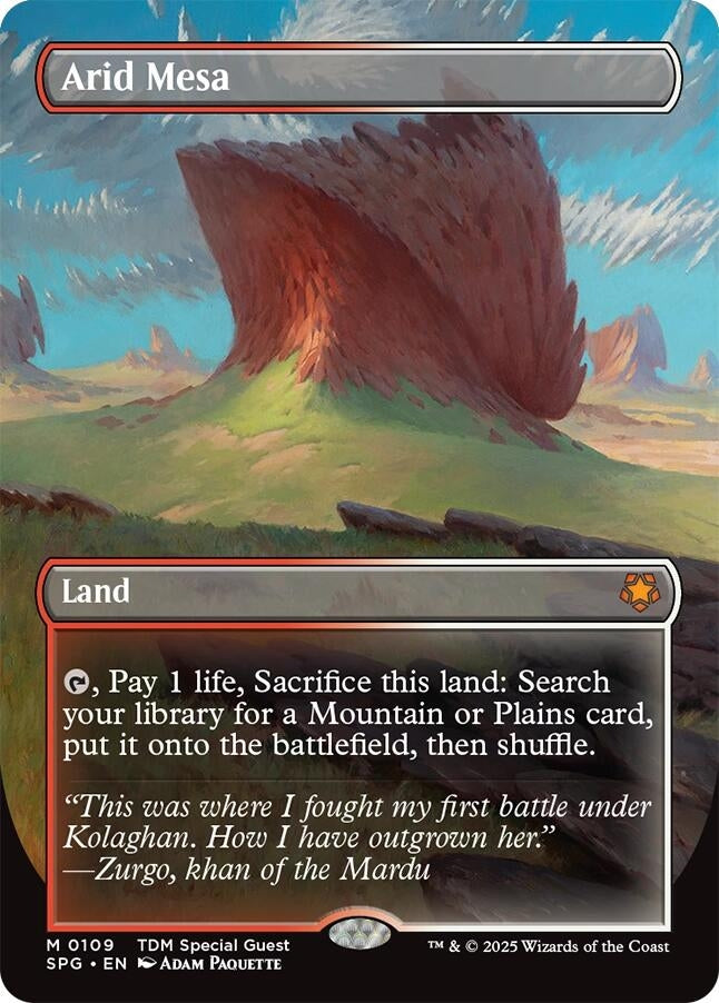 Image for Arid Mesa (Borderless) (109) (Special Guests) - Magic: The Gathering