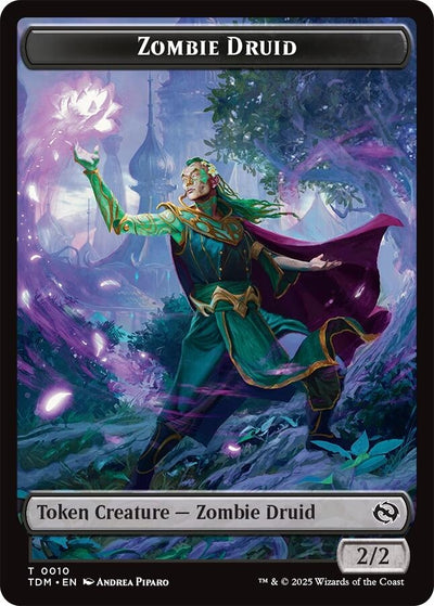 Zombie Druid // Treasure Double-Sided Token (10 // 16) (Tarkir: Dragonstorm)